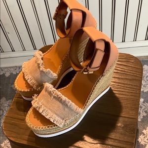 See by Chloe canvas espadrille wedge
